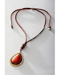 Free People - Freefall Pendant Necklace At In Amber Russian Gold - Lyst