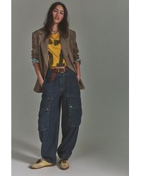 Free People - We The Free Brentwood Textured Cargo Jeans - Lyst