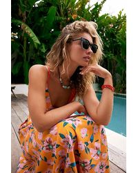 Free People - Honey Square Sunglasses At In Black - Lyst