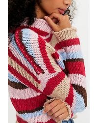 Free People - Opal Rollneck Knit Stripe Jumper - Lyst