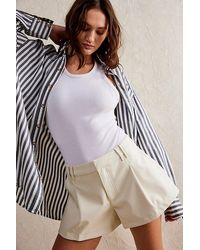 Free People - Free Reign Vegan Shorts At Free People In Bone, Size: 24 - Lyst