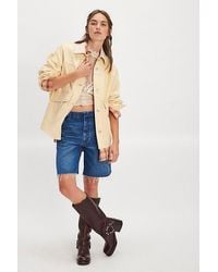 Free People - Lemon Denim Jacket - Lyst