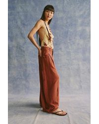 Free People - About It Baggy Linen Trousers - Lyst