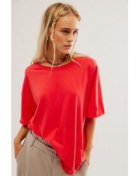 Free People - Nina Tee At Free People In Rusted Red, Size: Small - Lyst