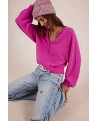 Free People - Porta Cashmere Henley Sweater - Lyst