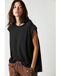 Free People - Naomi Tee At In Washed Black, Size: Xs - Lyst
