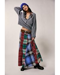 Free People - Maizie Plaidwork Maxi Skirt - Lyst