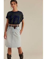 Free People - Suzy Denim Midi Skirt - Lyst
