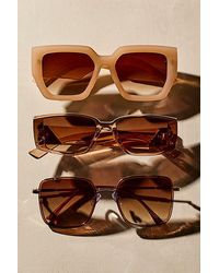 Free People - Bel Air Square Sunglasses At In Marshmallow - Lyst