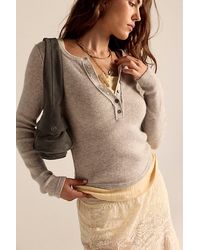 Free People - Hudson Solid Cashmere Henley - Lyst