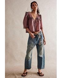 Free People - We The Free Moxie Pull-on Barrel Jeans - Lyst