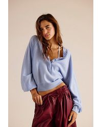 Free People - Porta Cashmere Henley Sweater - Lyst