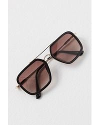 Free People - Luna Classic Aviator Sunglasses At In Blackberry - Lyst
