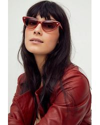 Free People - Olympic Cat Eye Sunglasses At In Paprika - Lyst