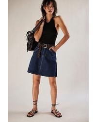 Free People - Suzy Denim Midi Skirt - Lyst