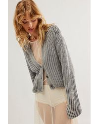Free People - Sweet Nothing Cardi At In Tungsten, Size: Large - Lyst