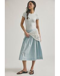 Free People - Skipper Pleated Chino Midi Skirt - Lyst