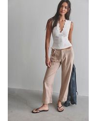 Free People - Amelia Solid Tie Trousers - Lyst