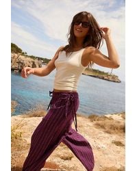 free-est - Sun Dazed Cotton-Linen Striped Pants By - Lyst