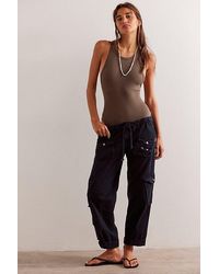Free People - Tahiti Cargo Trousers At In Jet Black, Size: Xs - Lyst