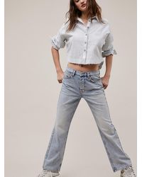 Free People Relaxed Bootcut Jeans - Blue
