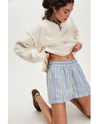 Free People - Get Free Striped Pull-On Shorts - Lyst