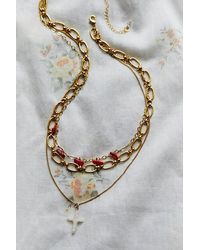 Free People - Lezlie Gold Plated Layered Necklace - Lyst