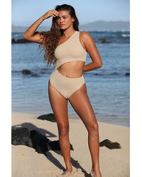Beach Riot - Celine Shine One-piece At Free People In Gold, Size: Small - Lyst