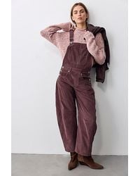 Free People - Good Luck Cord Overalls - Lyst