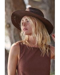 Free People - Arrow Woven Packable Hat At In Coffee - Lyst