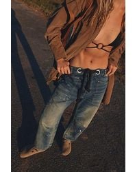 Free People - Moxie Pull-On Barrel Jeans - Lyst