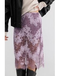 Free People - Karma Lace Column Midi Skirt - Lyst