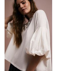 Free People - Blossom Tee At In Optic White, Size: Xs - Lyst