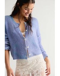 Free People - Ottilie Ribbed Knit Cardi - Lyst