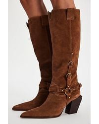 SCHUTZ SHOES - Maine Buckle Heeled Boots - Lyst