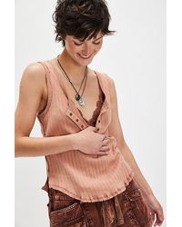 Free People - Care Fp Bryson Henley Tank By - Lyst