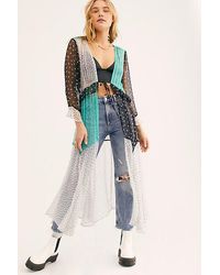 Free People Mixed Dot Felicia Kimono - Black