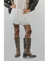 Free People - Flocked Floral Tights - Lyst