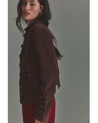 Free People - Fitted Velvet Military Jacket - Lyst