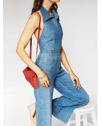 Free People Vintage 1970s Denim Jumpsuit - Blue