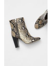 beige faux snake ankle boot