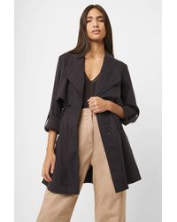 French Connection Carla Lyocell Oversized Short Coat - Black