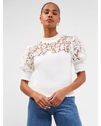 french connection flossy puff sleeve sweater