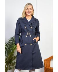 Friday's Edit - Navy Belted Trench Coat - Lyst