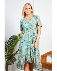 Friday's Edit - Zara Mint Green Summer Print Dress - Lyst