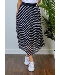 Friday's Edit - Black And White Striped Print Skirt - Lyst