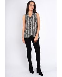 Friday's Edit - Laila Black And White Print Sleeveless Top - Lyst
