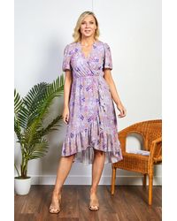 Friday's Edit - Zara Purple Summer Print Dress - Lyst