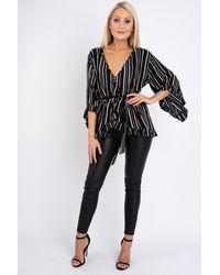 Friday's Edit - Emma Striped Black And White Top - Lyst