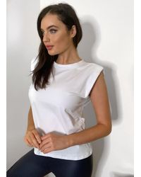 Friday's Edit Norah White Top With Shoulder Pads